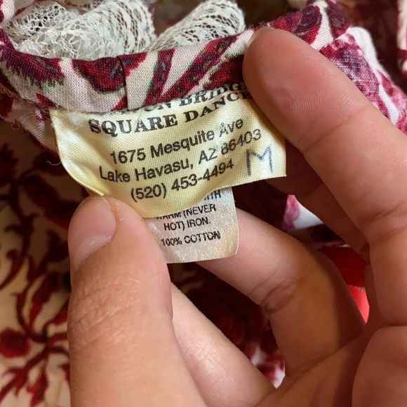 VINTAGE RED ROSE PRINT LACE TRIM PEASANT BLOUSE CLOWN COSTUME - Picture 2 of 3